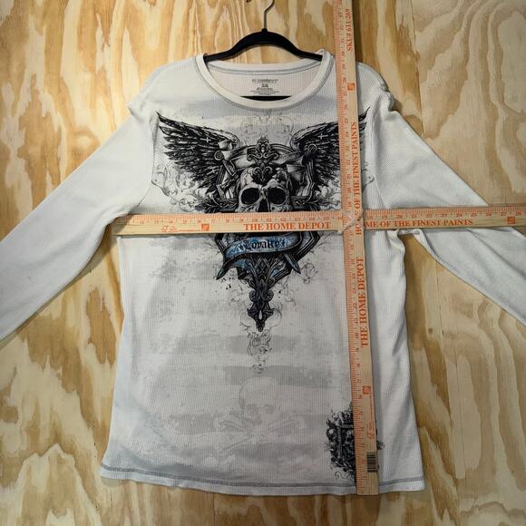 Vintage Y2K no boundaries thermal grunge skull 00 LS t-shirt - Picture 5 of 5